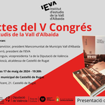 El IEVA presenta las actas del V Congreso de Estudios de la Vall d'Albaida